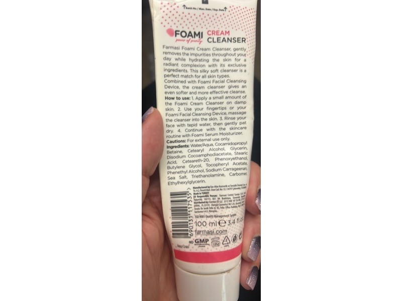 Farmasi Foami Cream Cleanser, 3.4 fl oz/100 mL