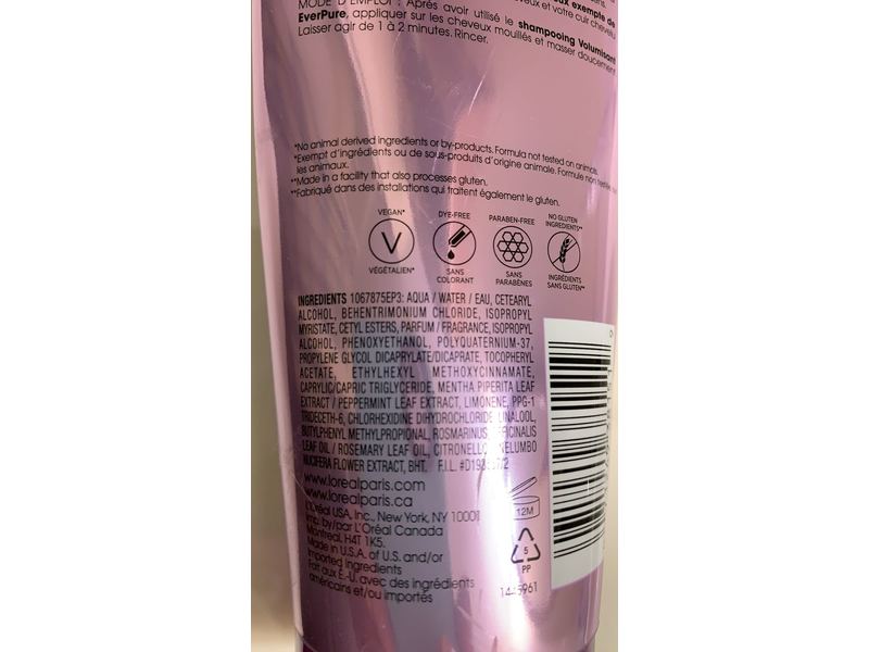L'oreal Paris Ever Pure Volume Conditioner, 8.5 fl oz/250 mL