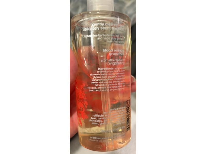 Red Flower Cleansing Hand Wash, Italian Blood Orange, 10.2 oz/300 mL