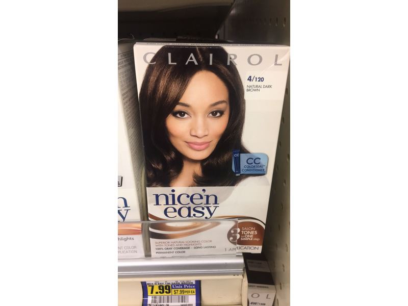 Clairol Nice 'n Easy, 4/120 Natural Dark Brown, 1 Kit
