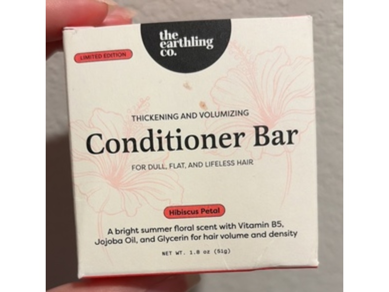 The Earthling Co. Conditioner Bar, Hibiscus Petal, 1.8 oz/51 g