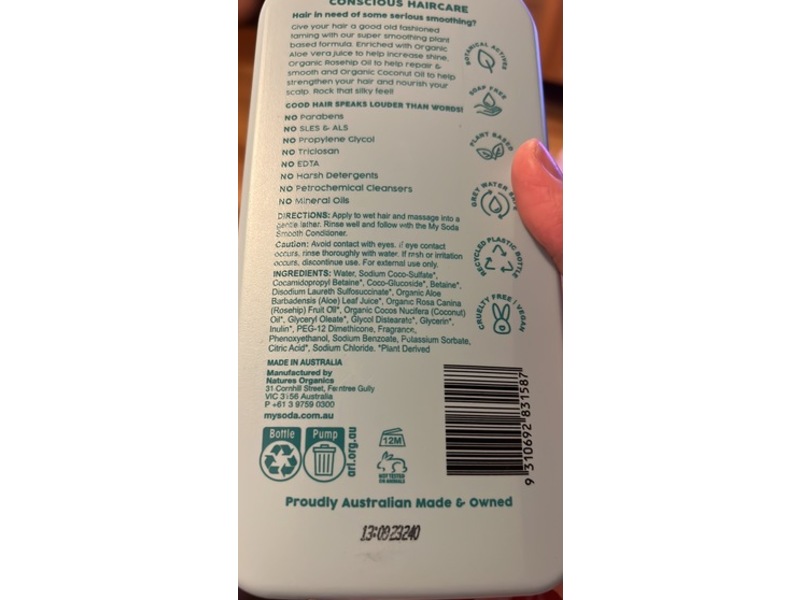 My Soda Australia Smooth Shampoo, 800 mL