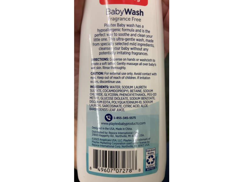Playtex Baby Wash, Aloe Vera, 10 fl oz/295 mL