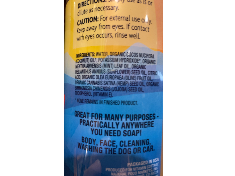 Natural Grocers Castile Soap, Peppermint, 32 fl oz/946 mL