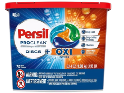 Persil Proclean Discs+Oxi Power Laundry Detergent, 63.4 oz/1.80 kg, 72 Counts