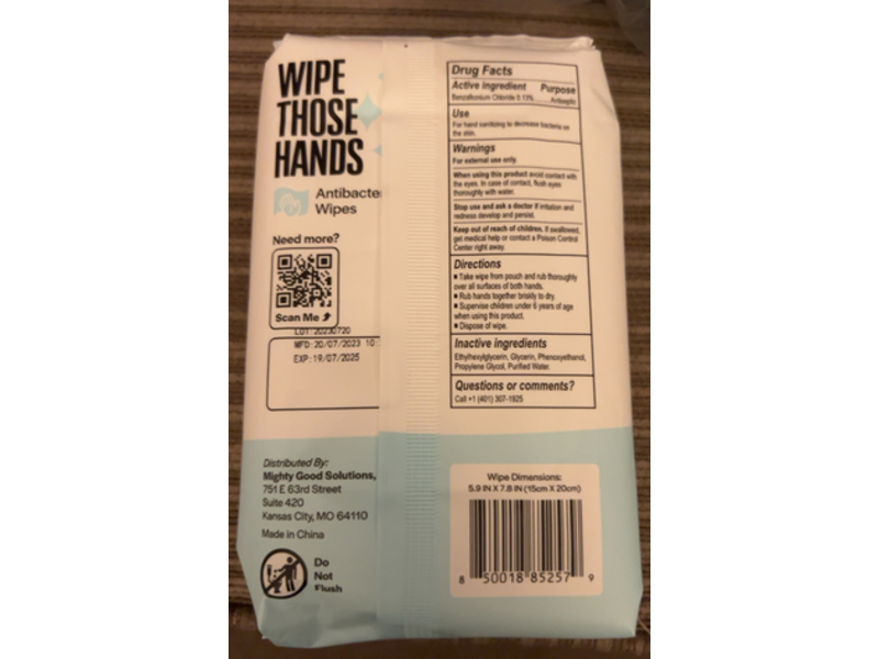 Mighty Good Wipe Those Hands Wipes, 42 Count, Pack Of 4