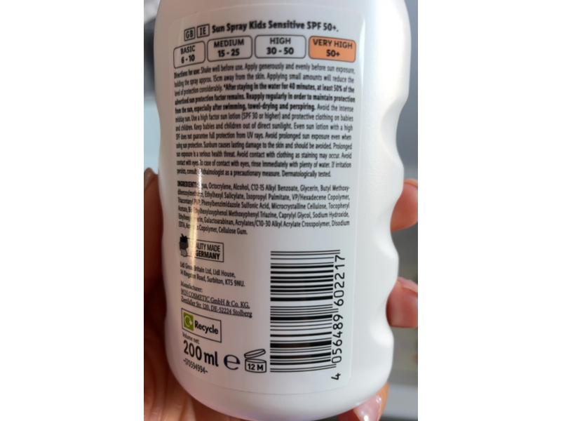 Cien Sun Kids Sensitiv Sun Protect Spray, SPF 50+, 200 mL