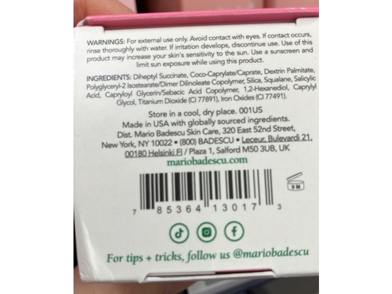 Mario Badescu Skin Care Blurring Balm, Salicylic Acid, 0.5 oz/14 g