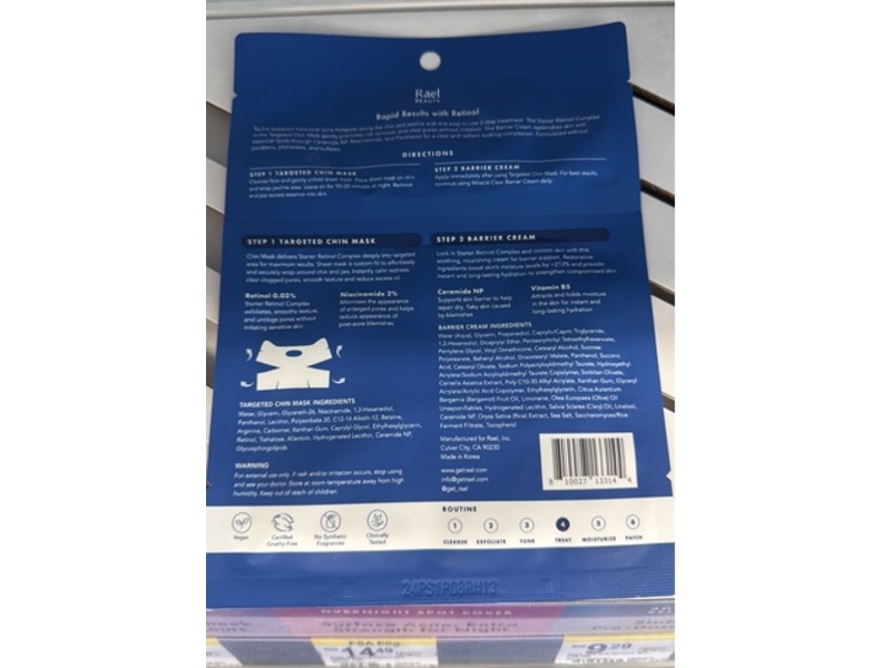 Rael Beauty Miracle Clear Retinol Chin Mask & Barrier Cream, 0.57 fl oz/17mL, Pack Of 5