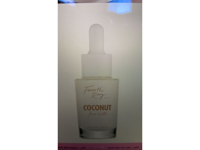 Fourth Ray Beauty Face Milk, Coconut, 0.95 oz/28 mL