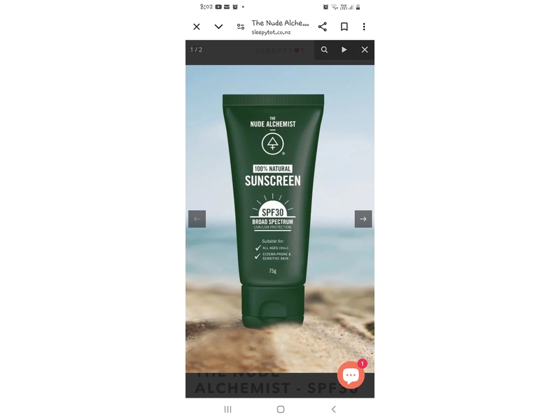 The Nude Alchemist Natural Sunscreen, SPF 30, 75 g