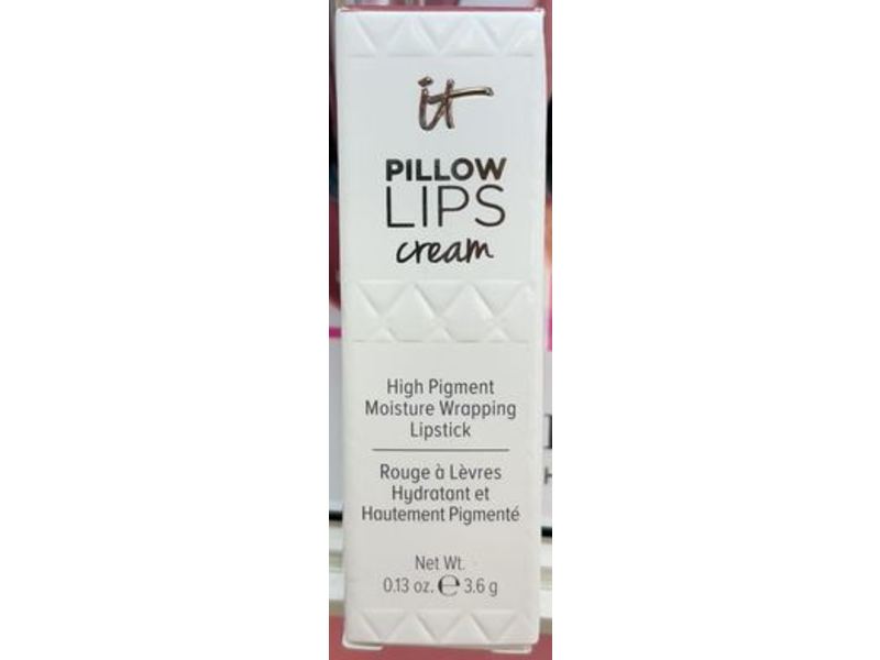 It Cosmetics Pillow Lips Cream High Pigment Moisture Wrapping Lipstick, Humble Cream, 0.13 oz/3.6 g