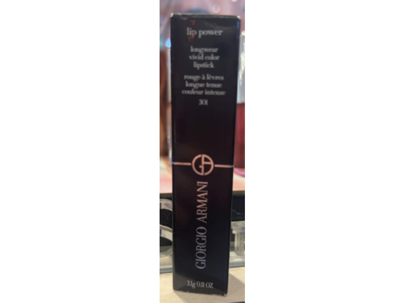 Giorgio Armani Lip Power Longwear Vivid Color Lipstick, 301, 0.11 oz/31 g