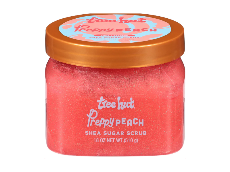 Tree Hut Shea Sugar Scrub, Preppy Peach, 18 oz/510 g