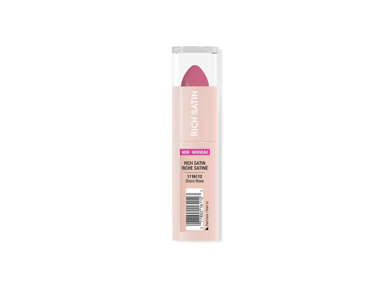 Wet N Wild Rich Satin Lip Stick, Disco Rose, 0.11 oz