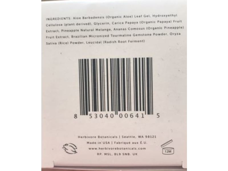 Herbivore Brighten Instant Glow Mask, Pineapple Enzyme + Gemstone, 2.3 oz/70 mL