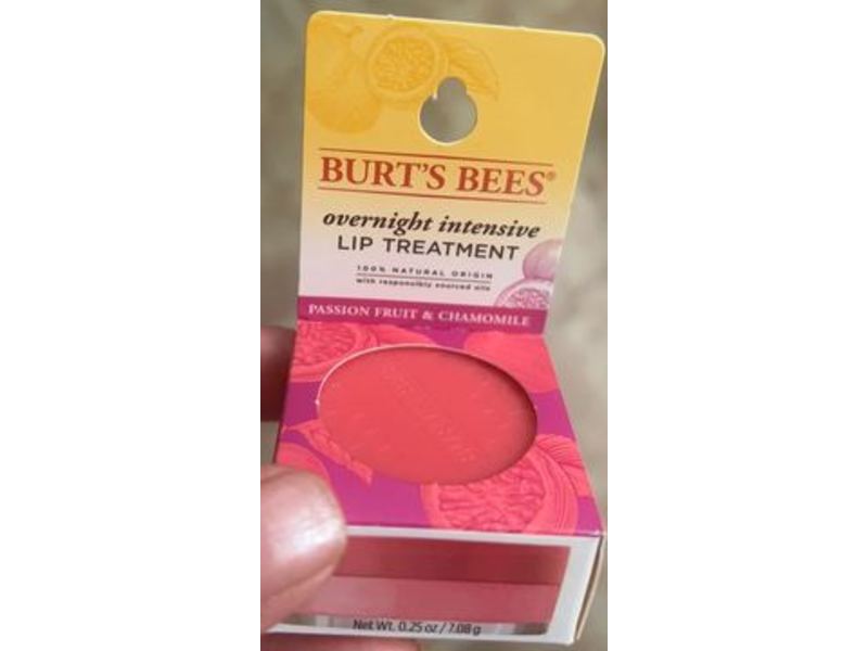 Burt's Bees Overnight Intensive Lip Treatment, Passion Fruit & Chamomile, 0.25 oz/7.08 g