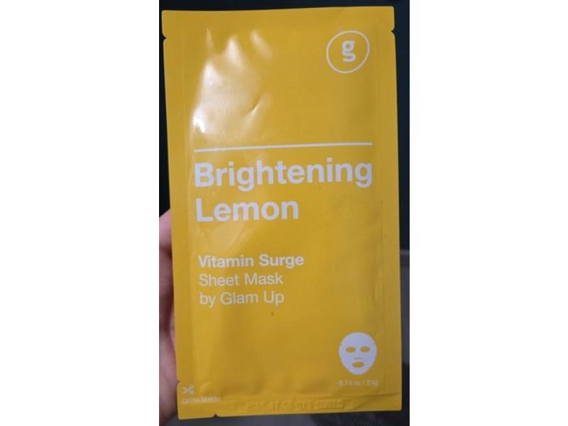 Glam Up Brightening Lemon Vitamin Surge Sheet Mask, 0.74 oz/21 g, 10 Count