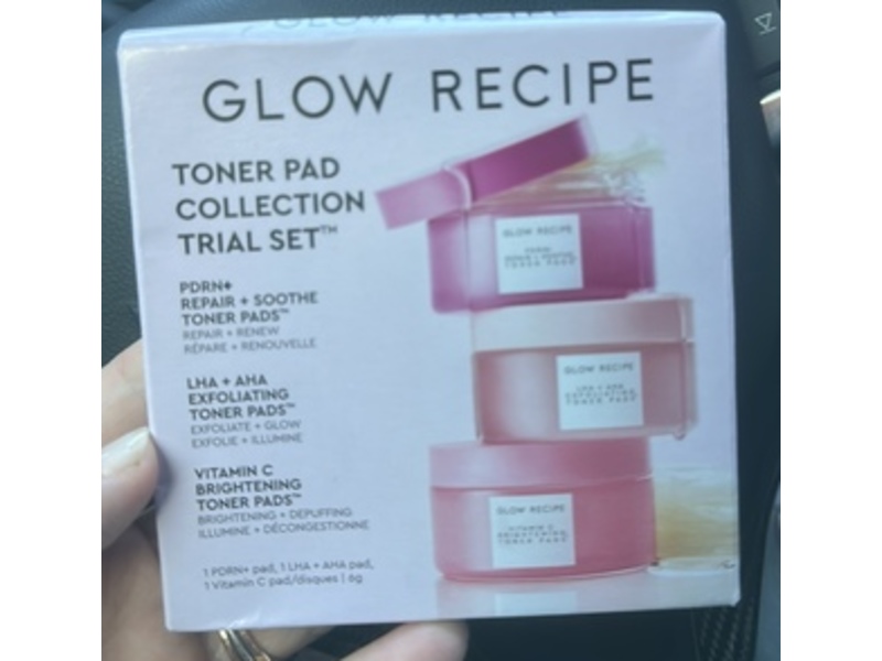 Glow Recipe Toner Pad Collection Trail Set, PDRN, LHA + AHA, Vitamin C, 6 g