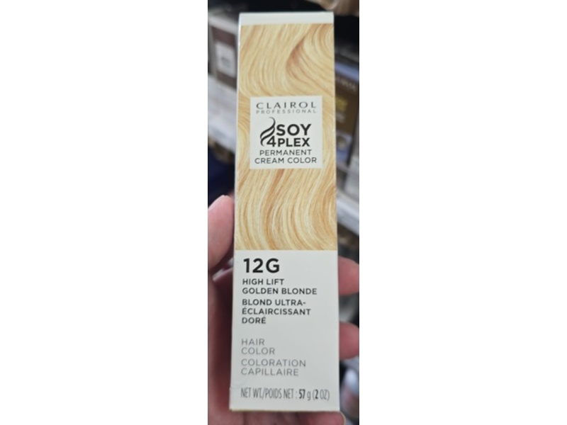 Clairol Professional Soy4plex Permanent Cream Color, 12g High Lift Gold Blonde, 2 oz/57 g