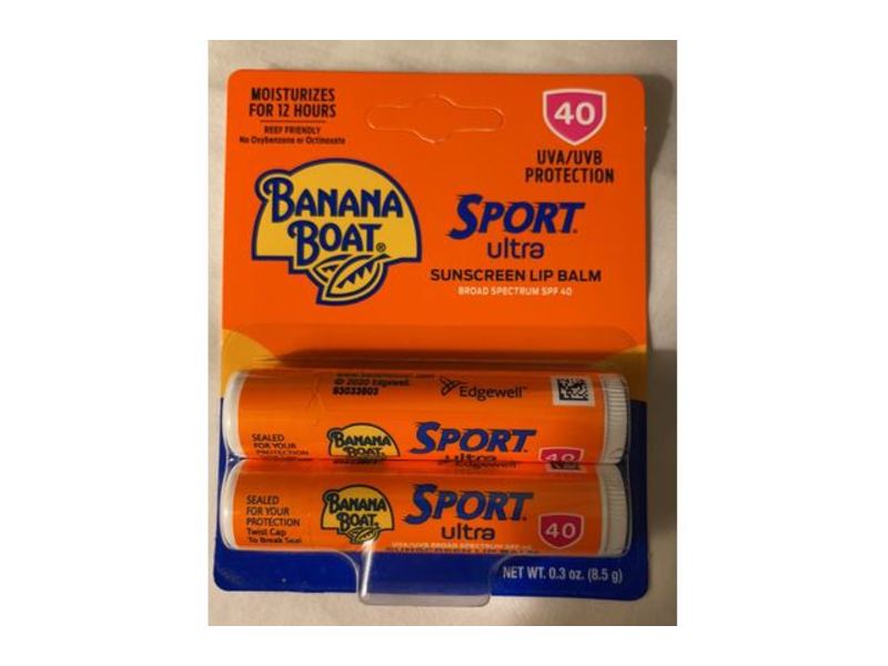 Banana Boat Sport Ultra Sunscreen Lip Balm, SPF 40, 0.3 oz/8.5 g, Twin Pack