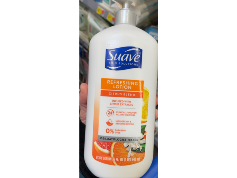 suave Refershing Body Lotion, Citrus Extract, 32 fl oz/946 mL, Pack Of 2