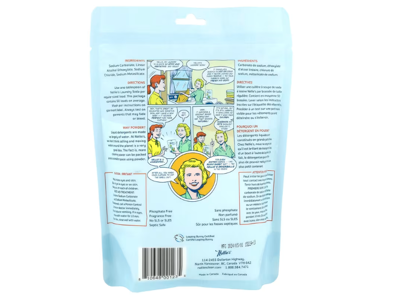 Nellie's Laundry Soda, 50 Loads, 726 g, Pack Of 2