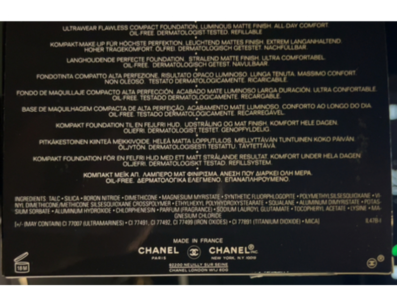 Chanel Ultrawear All-Day Comfort Flawless Finish Compact Foundation, B20, 0.45 oz/13 g