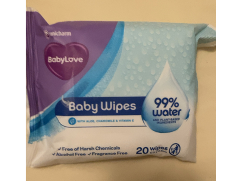 Baby Love Baby Wipes, Aloe, Chamomile & Vitamin E, 20 Count
