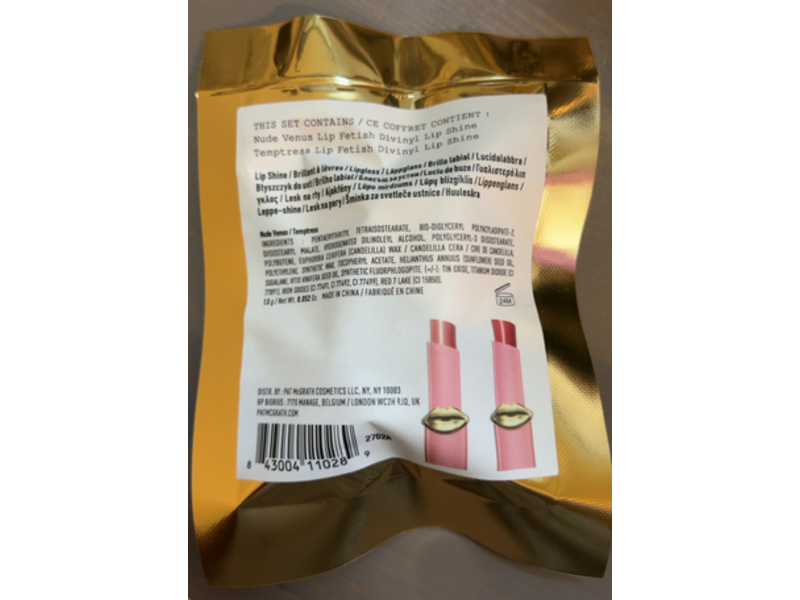 Pat McGrath Labs Mini Divinyl Lip Duo, Nude Venus & Temptress, 0.052 oz/1.5 g