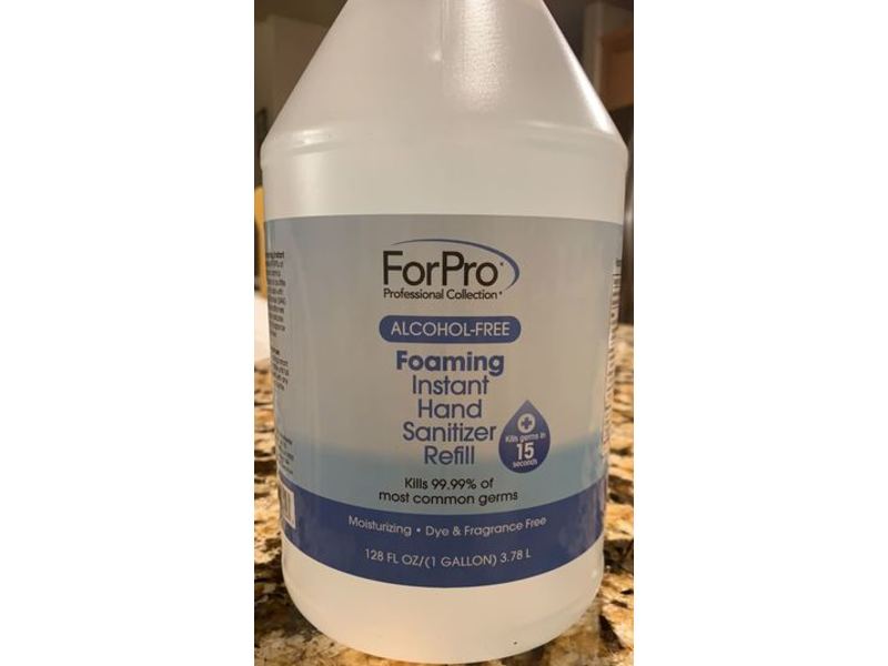 ForPro Foaming Instant Hand Sanitizer Refill, Alcohol-Free, 128 fl oz/3.78 L