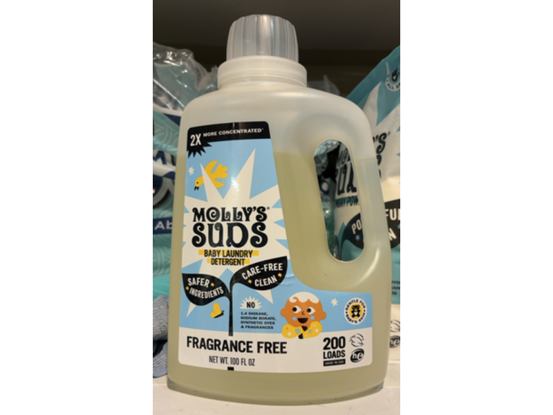 Molly's Suds Baby Laundry Detergent, Fragrance Free, 200 Loads, 100 fl oz.