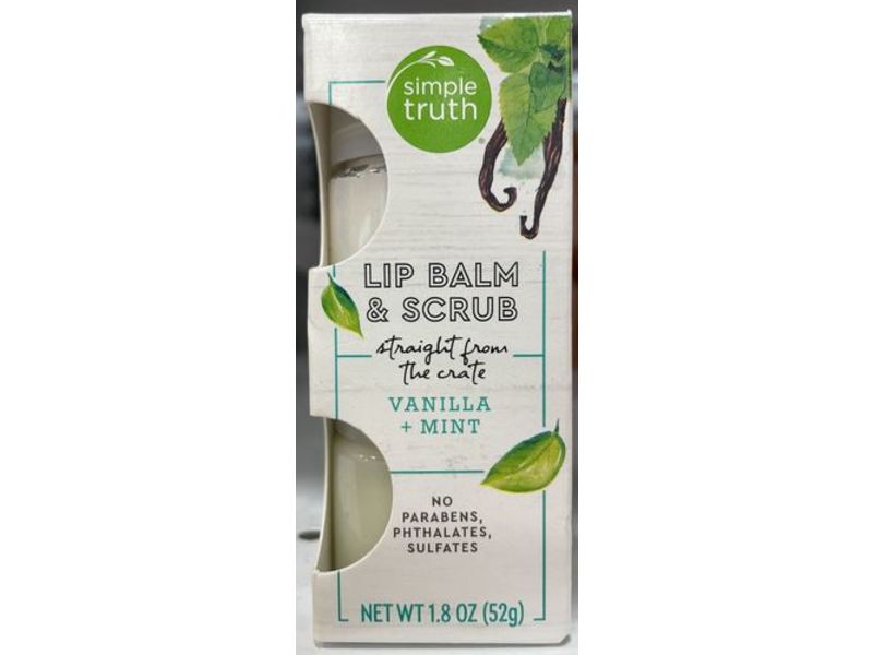 Simple Truth Lip Balm & Scrub, Vanilla + Mint, 1.8 oz/52 g