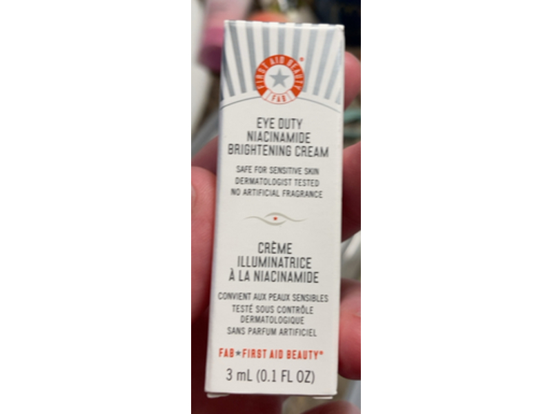 First Aid Beauty Eye Duty Brightening Cream, Niacinamide, 0.1 fl oz/3 mL