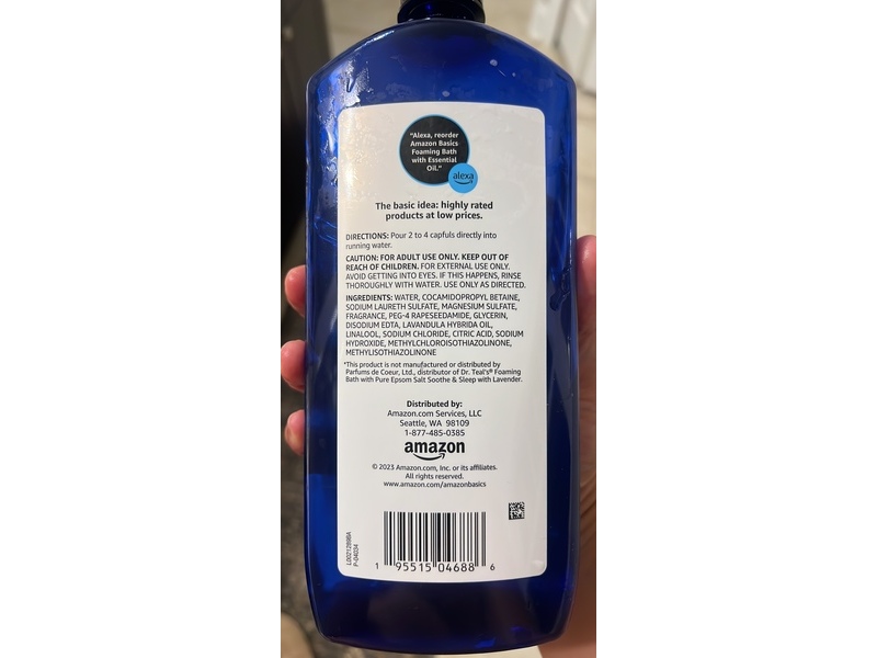 Amazon Basics Foaming Bath, Lavender Scented, 34 fl oz/1 L