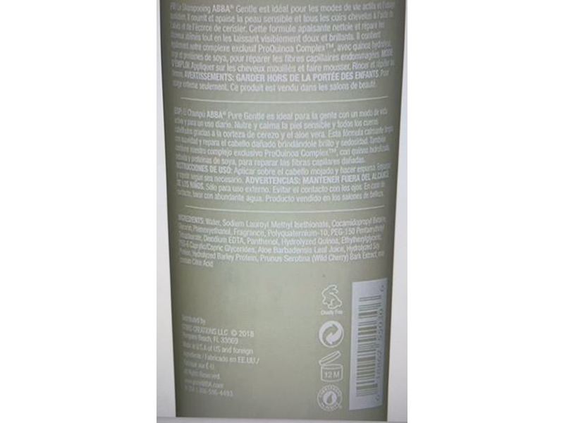 Abba Pure Performance Hair Care Gentle Shampoo, 8 fl oz/236 mL