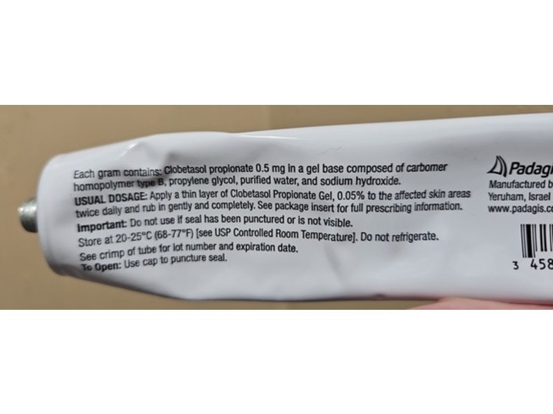 Clobetasol Propionate Gel 0.05%, 60 g, Padagis (Rx)