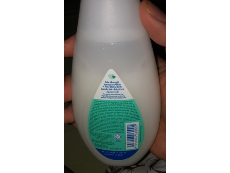 Johnson's Baby Bath, Milk + Rice, 200 mL