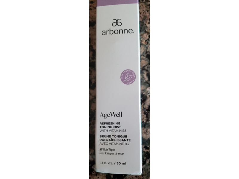 Arbonne agewell Refreshing Tonning Mist, Vitamin B3, 1.7 fl oz/50 mL