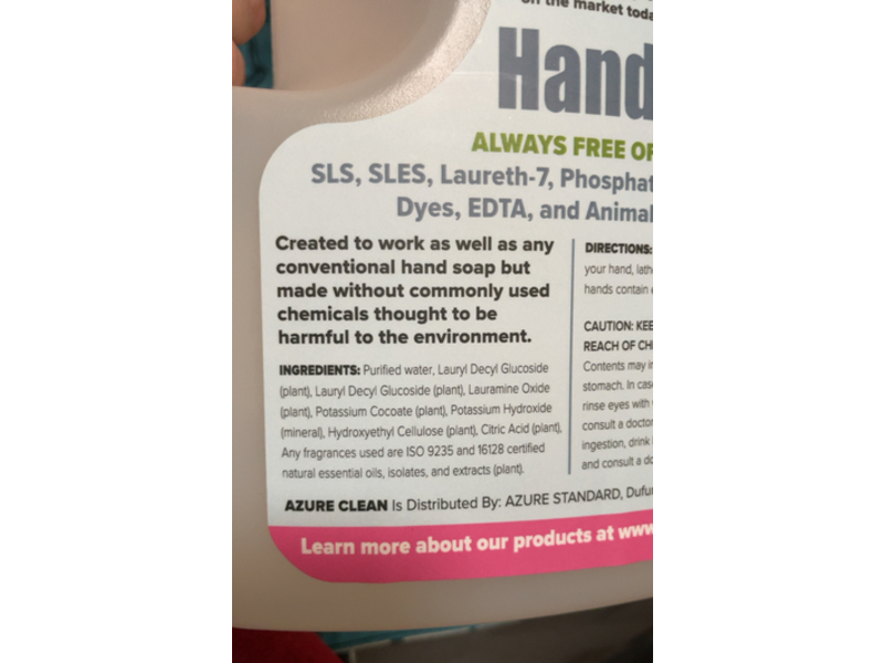 Azure Clean Hand Soap, 128 fl oz