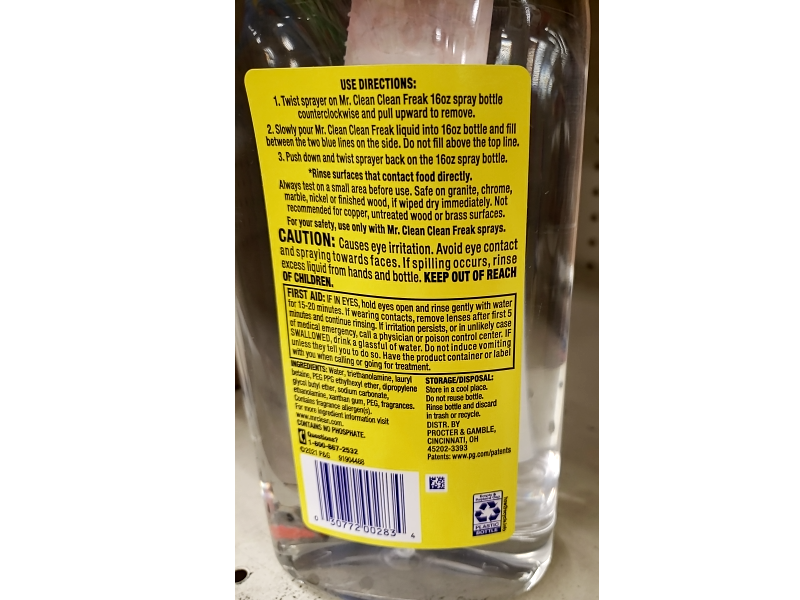 Mr. Clean Clean Freak Deep Cleaning Mist, Lemon Zest, 30.9 fl oz/913 mL