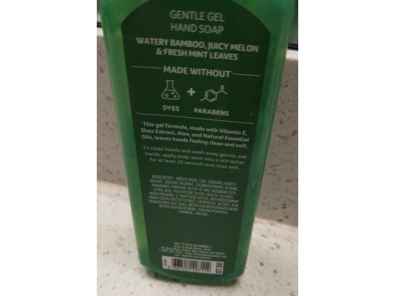 Bath & Body Works Gentle Gel Hand Soap, Sweet Mint & Rain, 8 fl oz/236 mL