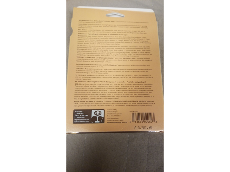 RichRadiance Skin Care,Cocoa & Shea Butter Treatment Mask