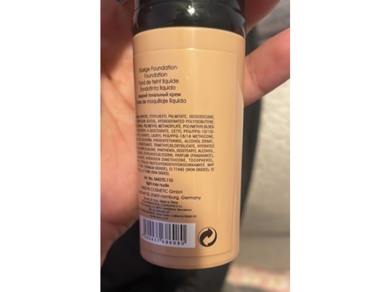 Misslyn Nude To Stay Foundation, 110 Light Rosy Nude, 1.01 fl oz/30 mL