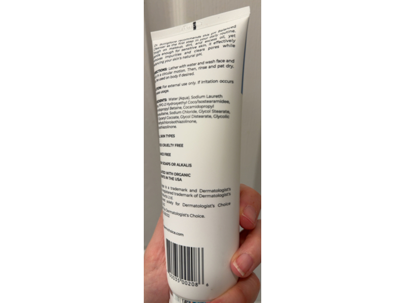 Dermatologist's Choice pH Balanced Cleanser, 8 fl oz/236 mL