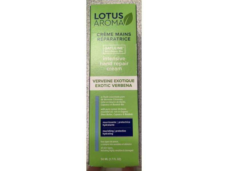 Lotus Aroma Intensive Hand Repair Cream, Exotic Verbena, 1.7 fl oz/50 mL