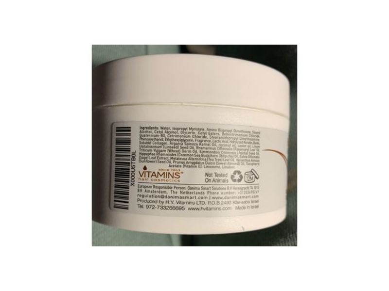 Vitamins Hair Cosmetics Keratin Mask for Dry & Damaged Hair, 8.5 fl oz/250 ml