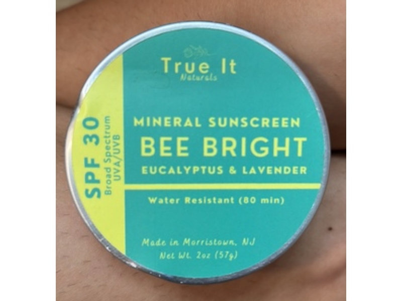Ture It Naturals Mineral Sunscreen, SPF 30, Bee Bright Eucalyptus & Lavender, 2 oz/57 g