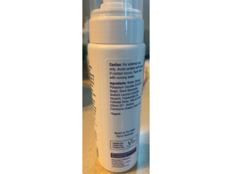 Heritage Store Colloidal Silver Foaming Soap, 8 fl oz/240 mL