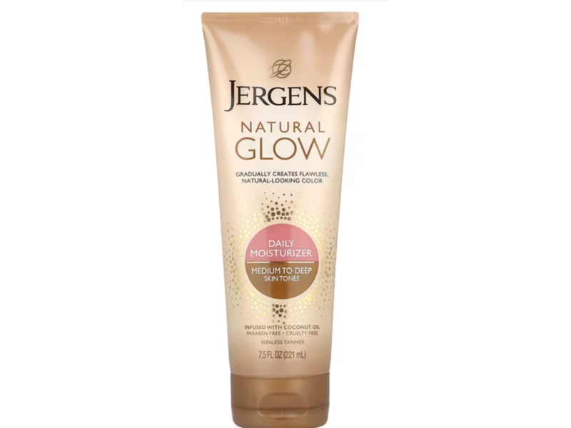 Jergens Coconut Oil Natural Glow Daily Moisturizer, Medium To Deep, 7.5 fl oz/221 mL